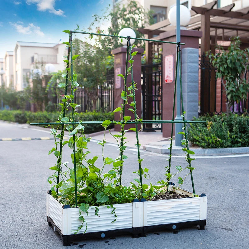 Cucumber Trellis Set A-Frame For Garden Vegetable Plant Grow Supports Fit Climbing Plant Detachable With Net And Clips