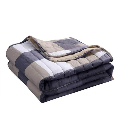 Winter Autumn Striped Plaid Comforter Bed Cover Bedspread Air-conditioning Quilt Soft Breathable Throw Blanket Home Decor