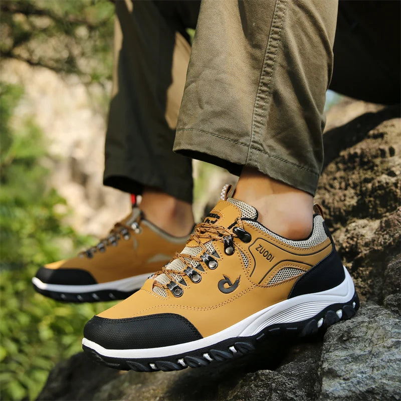 New Fall Sneakers Men Fashion Comfortable Hiking Shoes Men Leather Waterproof Anti-Slip Sneakers for Men Zapatillas Deporte