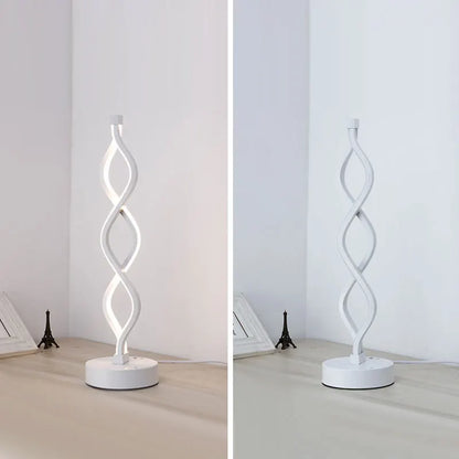 Nordic LED Strip Table Light Curved Desk Lamp Spiral Aluminum Art Table Lamp Indoor Reading Lighting Lamp Bedroom Decoration