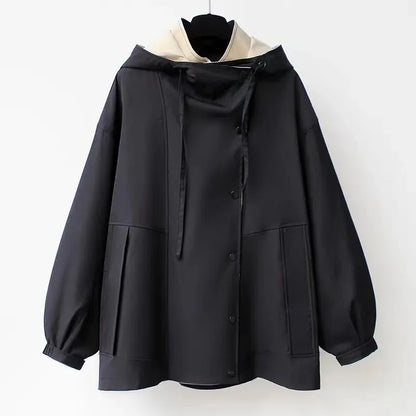 Waist Collection Mid-length Windbreaker 2023 New Korean Version New Women's Spring And Autumn Casual Coat