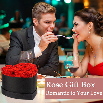 18/24Pcs Valentine Heart Shape Rose Gift Box Artificial Eternal Roses Forever Red Roses for Birthday/Anniversary/Wedding