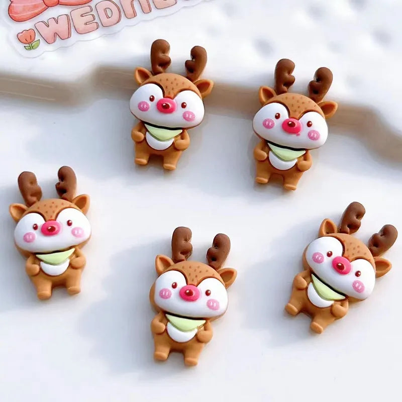 10Pcs New Cute Mini Christmas Series Flat Back Resin Cabochons Scrapbooking DIY Jewelry Craft Decoration Accessorie