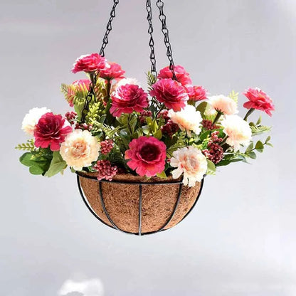 Metal Hanging Basket For Plants Flower Garden Pot Planters 8/10 Inch Round Wire Plant Holder Pots For Home Balcony Decoration