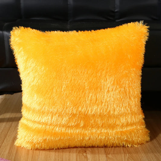 Shiny Smooth Plush Cushion Cover 43x43cm Square Sofa Chair Couch Pillowcase Home Seat Bed Decorative Pillow Covers Home Decor