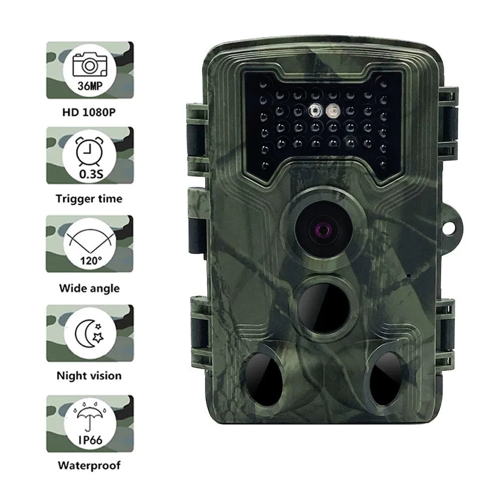 PR1000 Hunting Trail HD Camera 36MP Courtyard Protection with Night Vision Infrared Induction Hunting Camera Wildlife Scouting