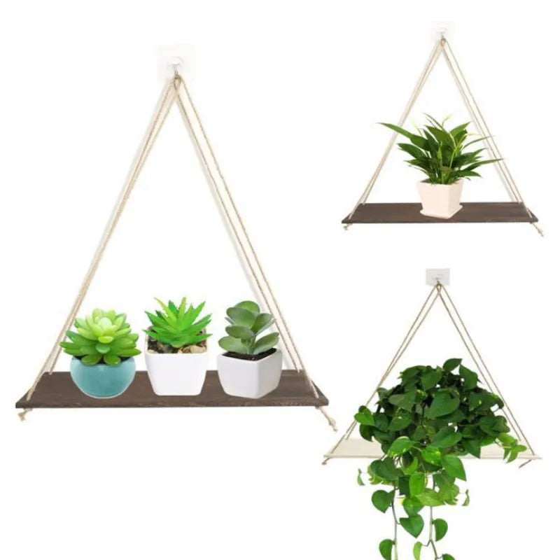 Floating Shelves Wood Wall Mounted Storage Shelf Hanging Pots For Outdoor Plants Modern Home Wall Decor Floating Shelf For Wall