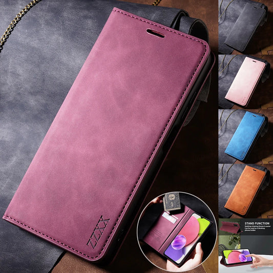 Wallet Skin Friendly Flip Leather Case For Samsung Galaxy A03 A12 A13 A22 A23 A31 A32 A33 A51 A52 A53 A71 A72 A73 A6 A7 A8 2018