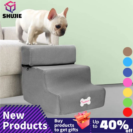 Hot Dog House Dog Stairs Pet 3 Steps Stairs for Small Dog Cat Pet Ramp Ladder Anti-slip Removable Dogs Bed Stairs Pet Supplies