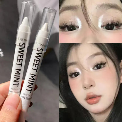 White Eyeliner Glitter Eyeshadow Stick Eyeliner Pen Matte Shiny Black Blue Green Silver Eye Liner Pen Makeup Brighten Silkworm