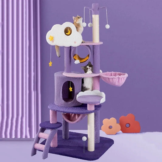 Cat Tree Tower Home Furniture Pet Items Multi-Level Cat Scratching Post For Cat Climbing Frame Jumping Toy Spacious Perch